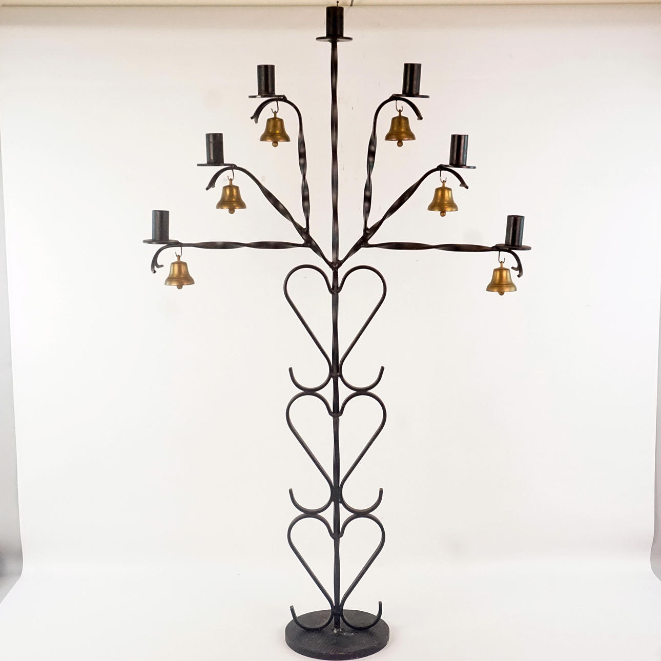 FLOOR CANDLESTICK. Forging, 7 light arms.