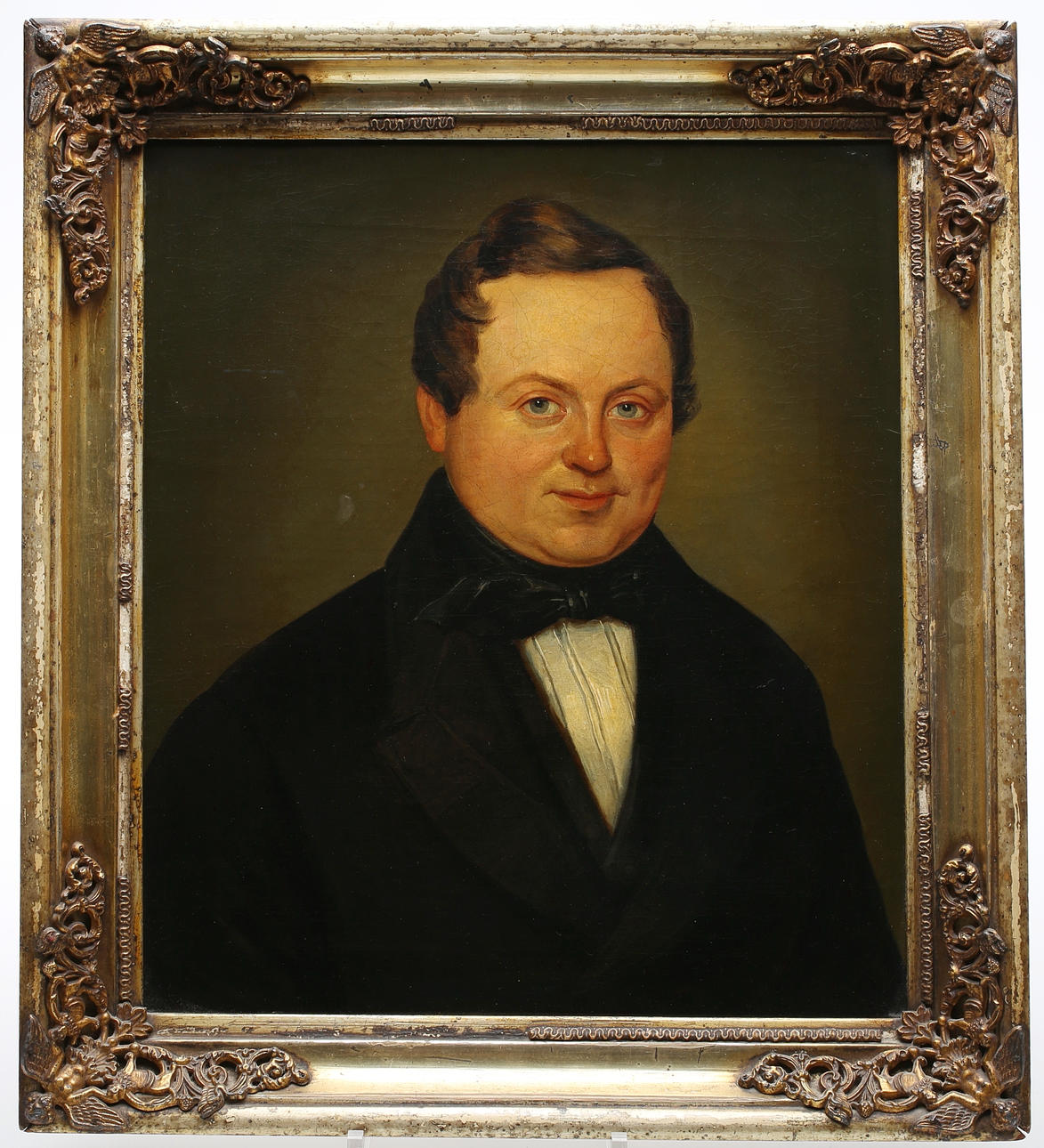 OKÄND BIEDERMEIER KONSNTÄR. Porträt av Berlinsk handskomakare Hermann Kumpfert (1845-1888).