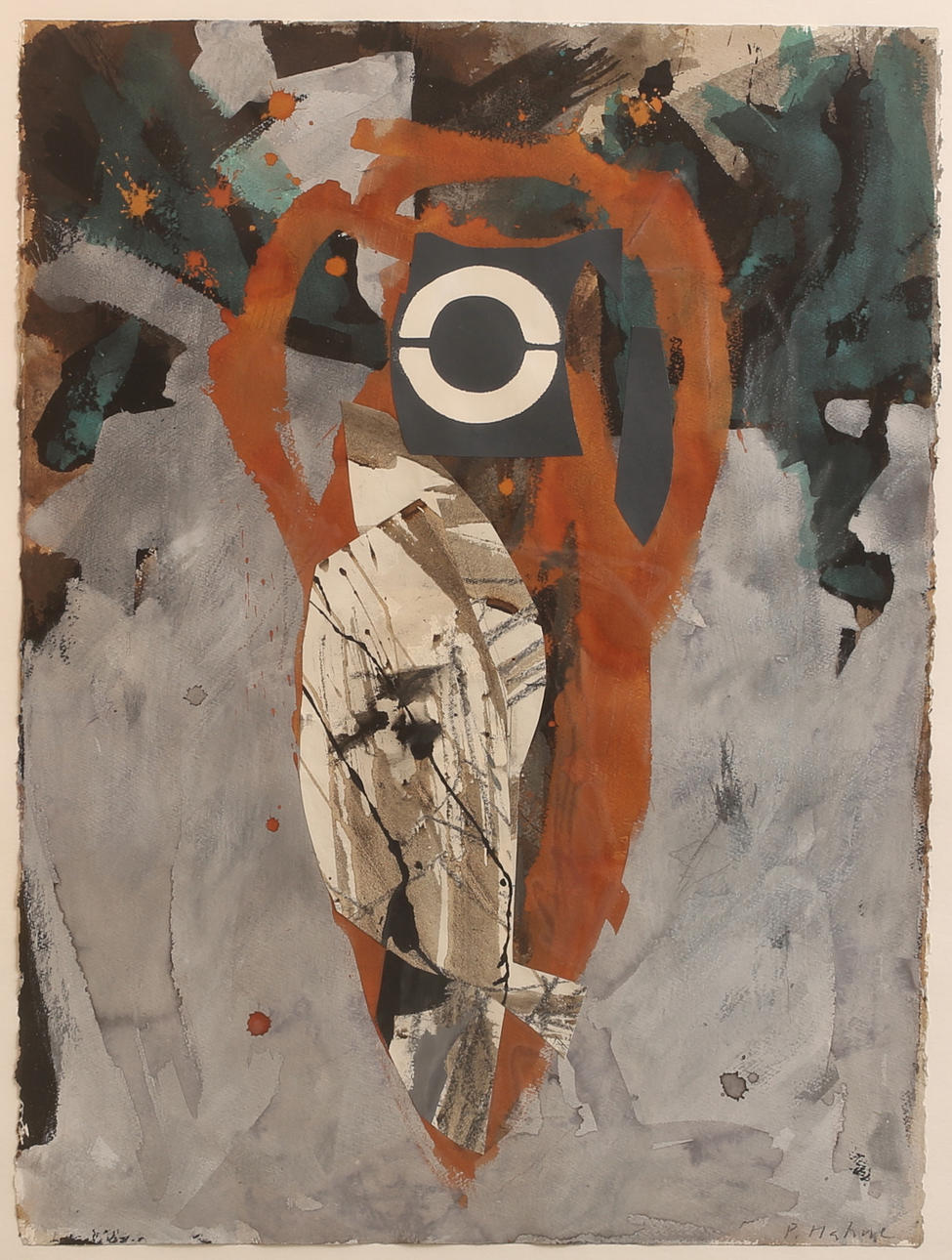 PETER HAHNE. Gouache, signed.