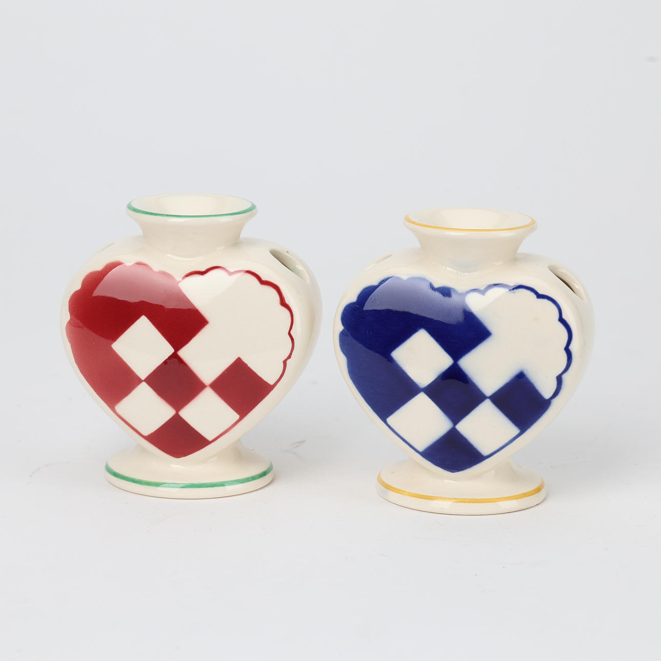 A JULHJÄRDA, 2 pcs, earthenware vase/candlestick, Aluminia Denmark.