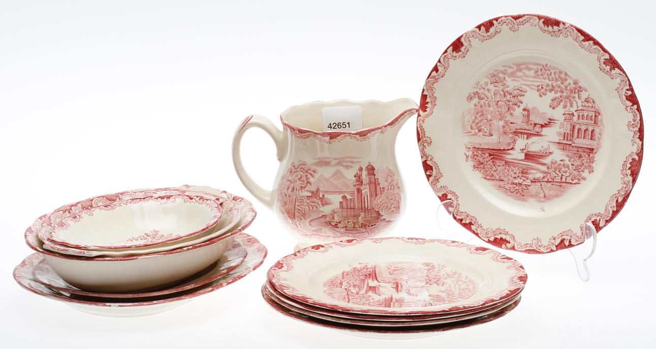 SERVISDELAR, 11 delar, flintgods, "Bengali", Rörstrand.