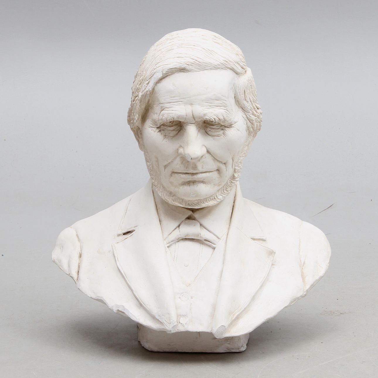 GIUSEPPE ALESSANDRO MORETTI. Byst, gips, sigerad Moretti samt daterad 1918.