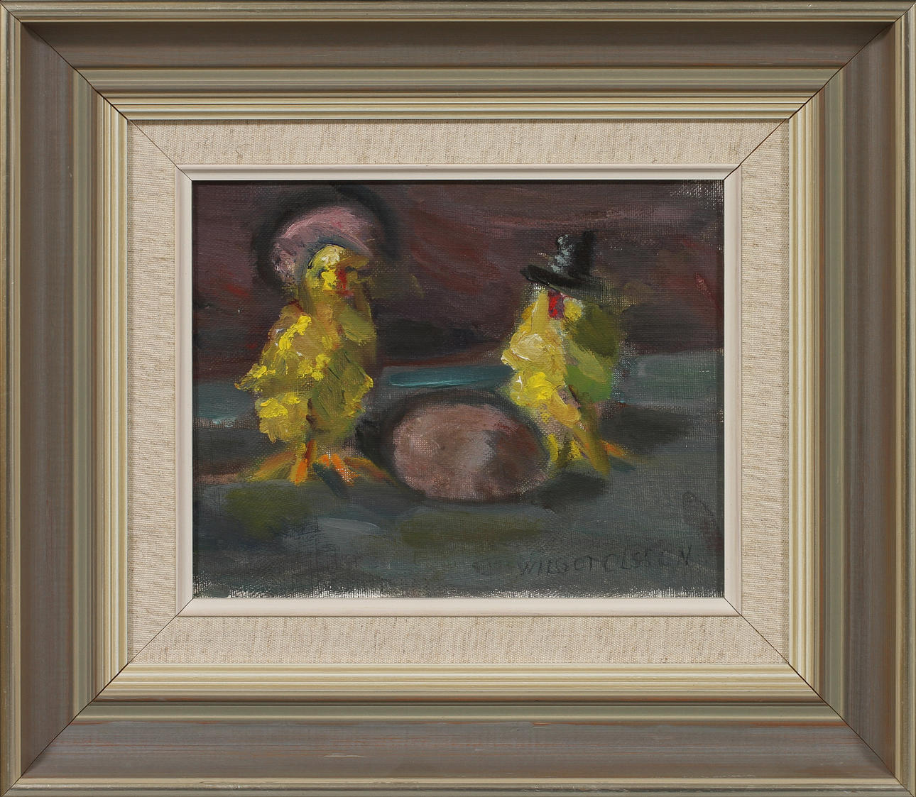 WILGOT OLSSON. Oljor på duk, 2 st, signerade.