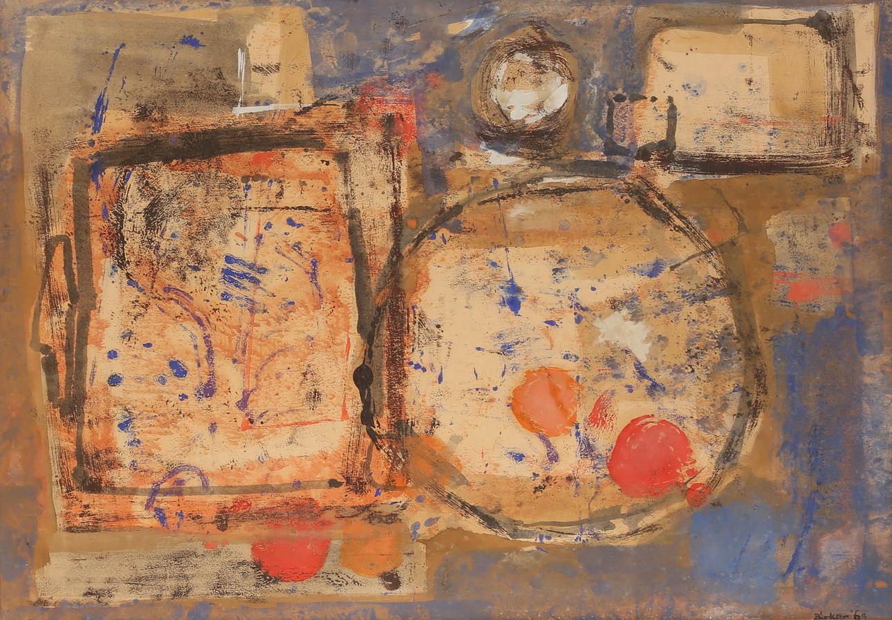 JOOP BIRKER. Gouache, signed and dated -63.