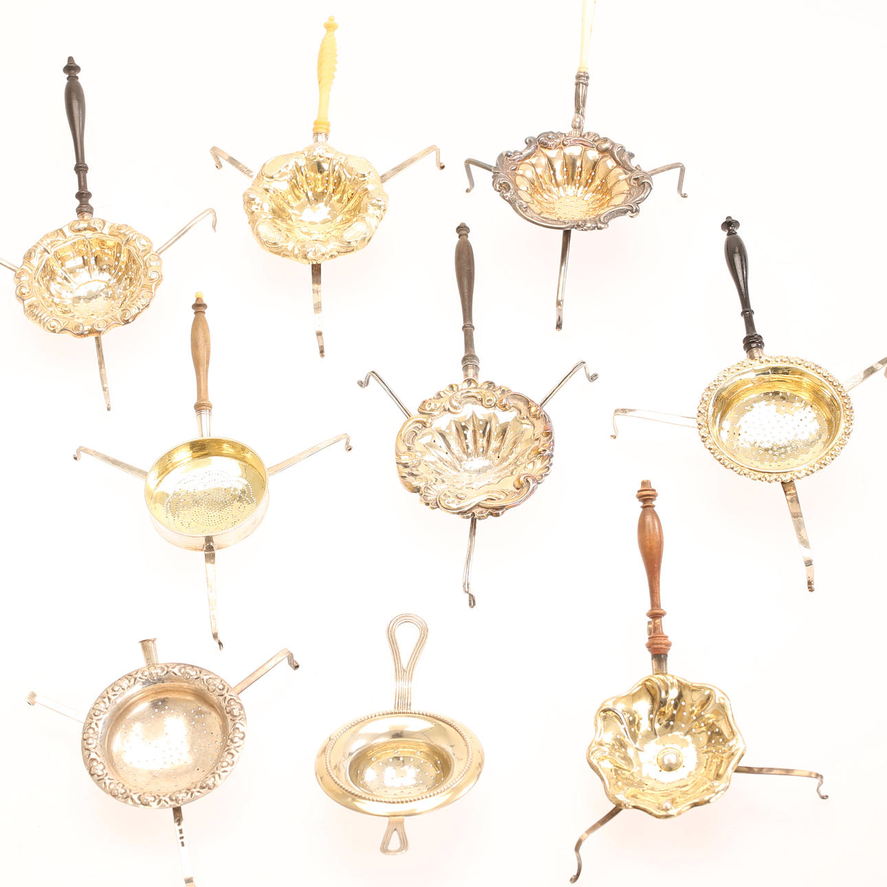 TESIL, 9 stycken, silver 1800-tal.