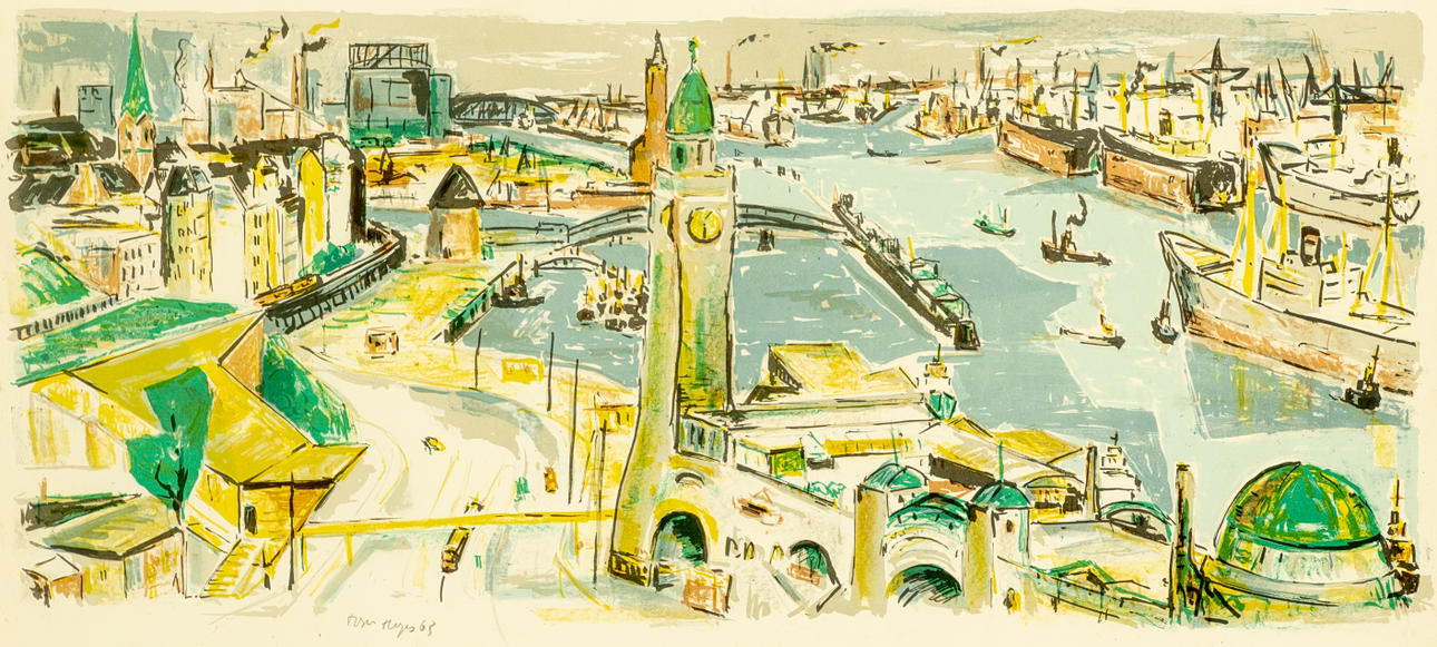 TOM HOPS (1906-1976). Hamburger Hafen.