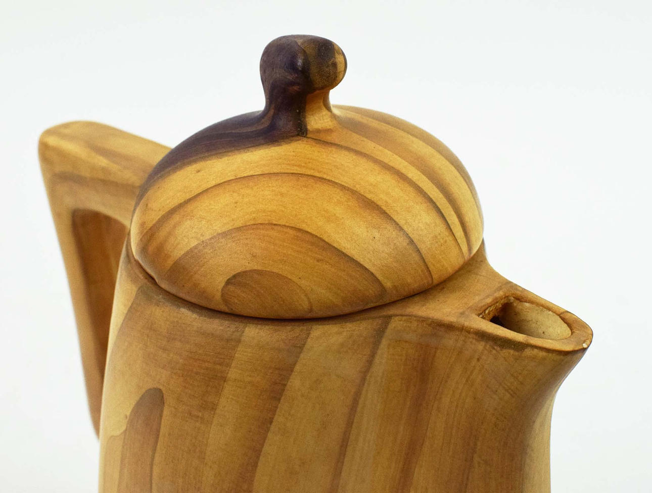 GRANDJEAN JOURDAN VALLAURIS. Faux Bois Coffee Pot. Ceramics