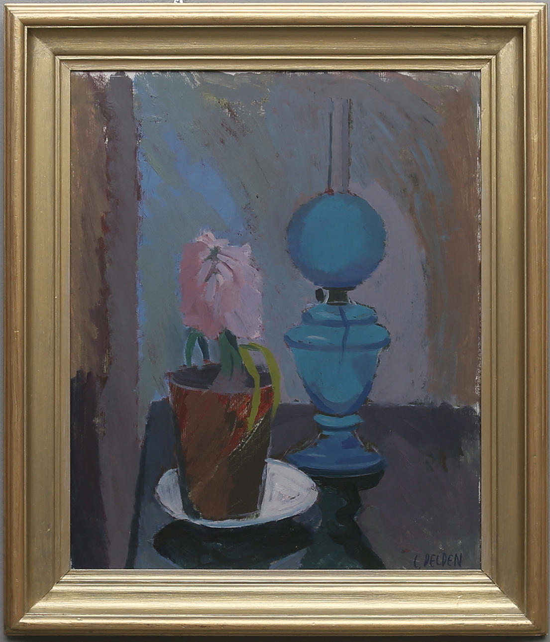 CARL DELDEN. Olja på pannå, signerad.