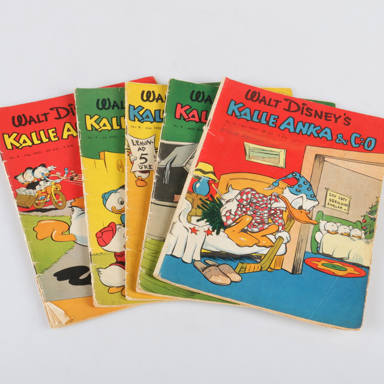 SERIETIDNINGAR, 5 st. Kalle Anka, 1950.