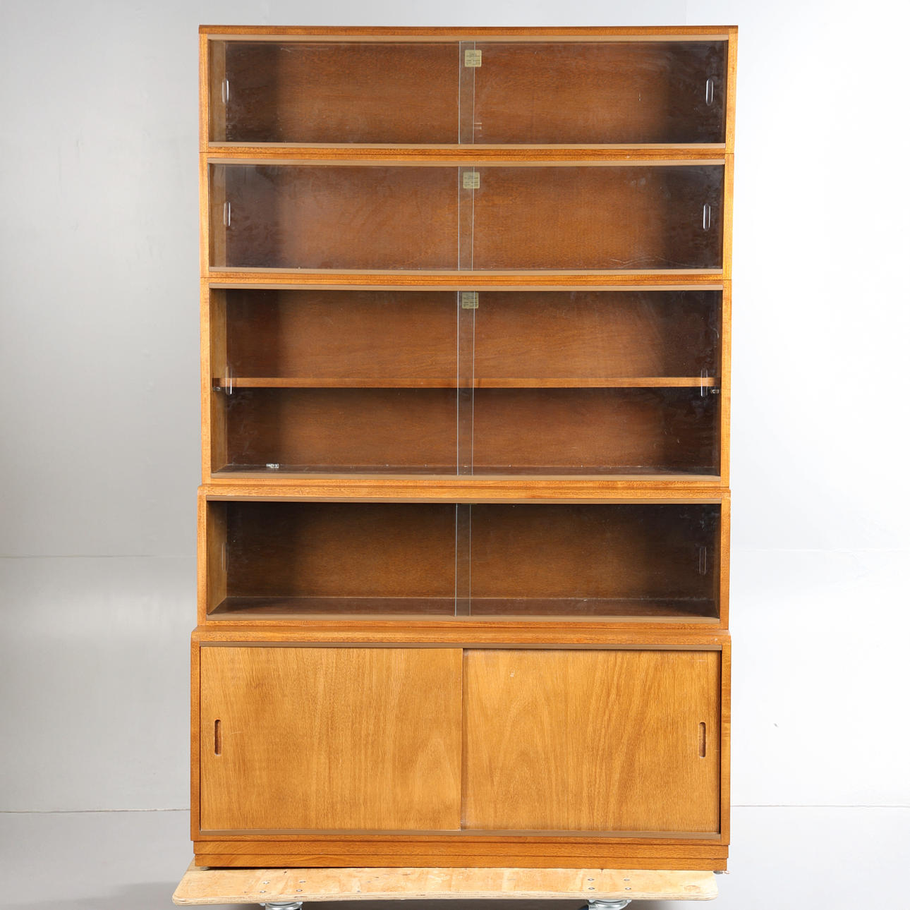 A LARGE SIMPLEX TEAK FIVE SECTION BOOKCASE. Furniture - Cupboards ...