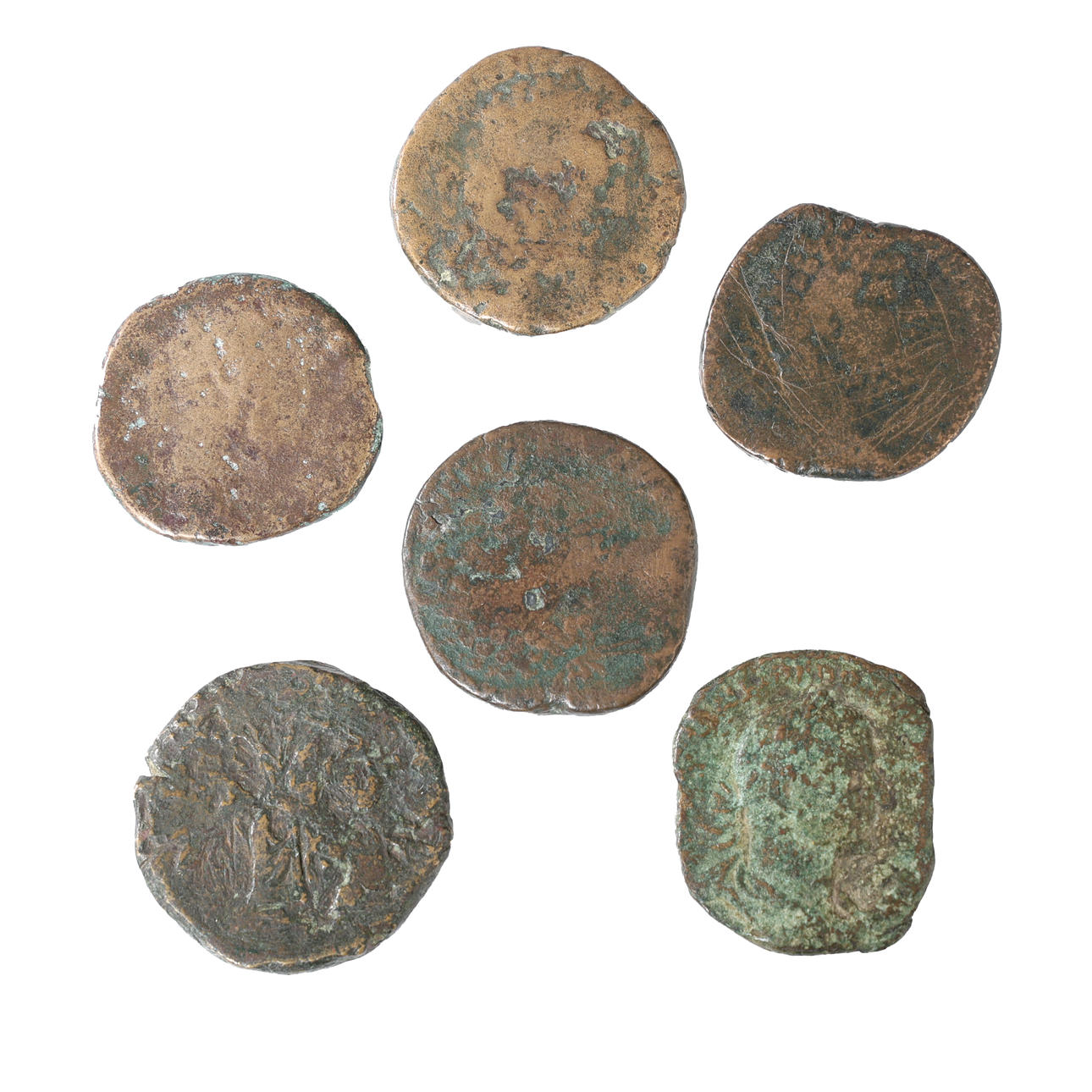 SECHS MÜNZEN DES RÖMISCHEN REICHES (6).