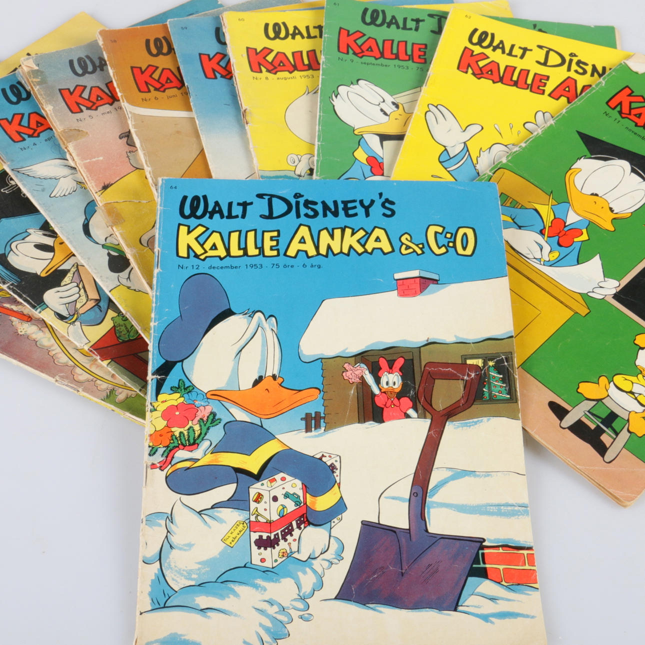 SERIETIDNINGAR, 11 st. Kalle Anka & Co, 1953.