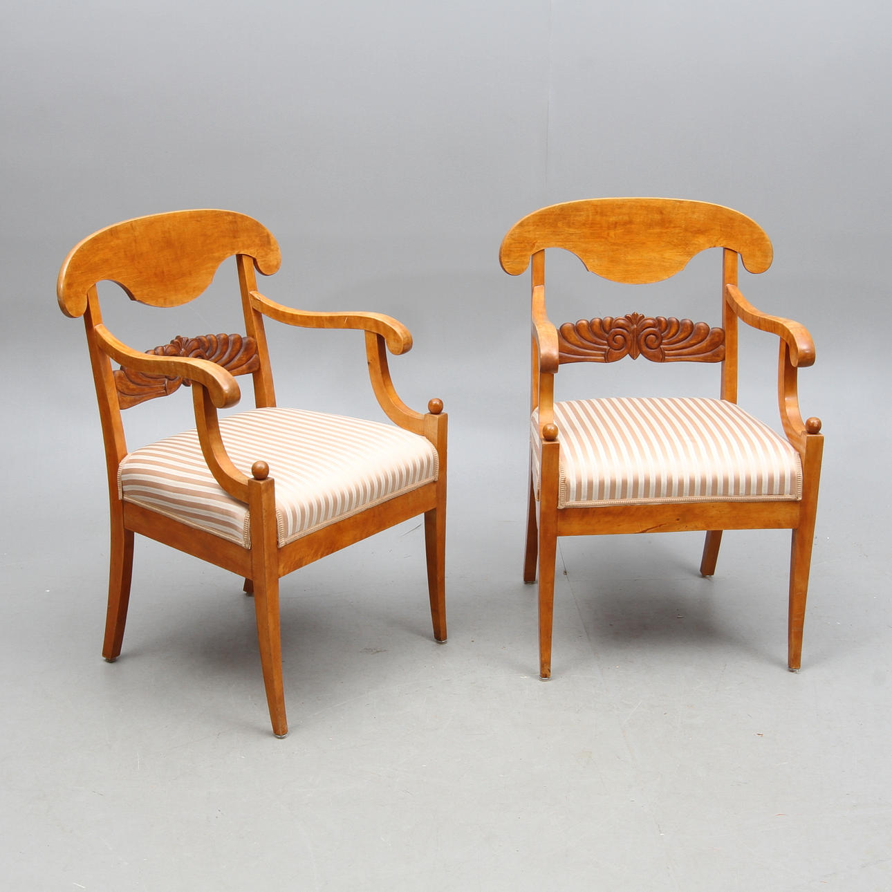 KARMSTOLAR 1 par, Karl Johan-stil, 1900-tal.