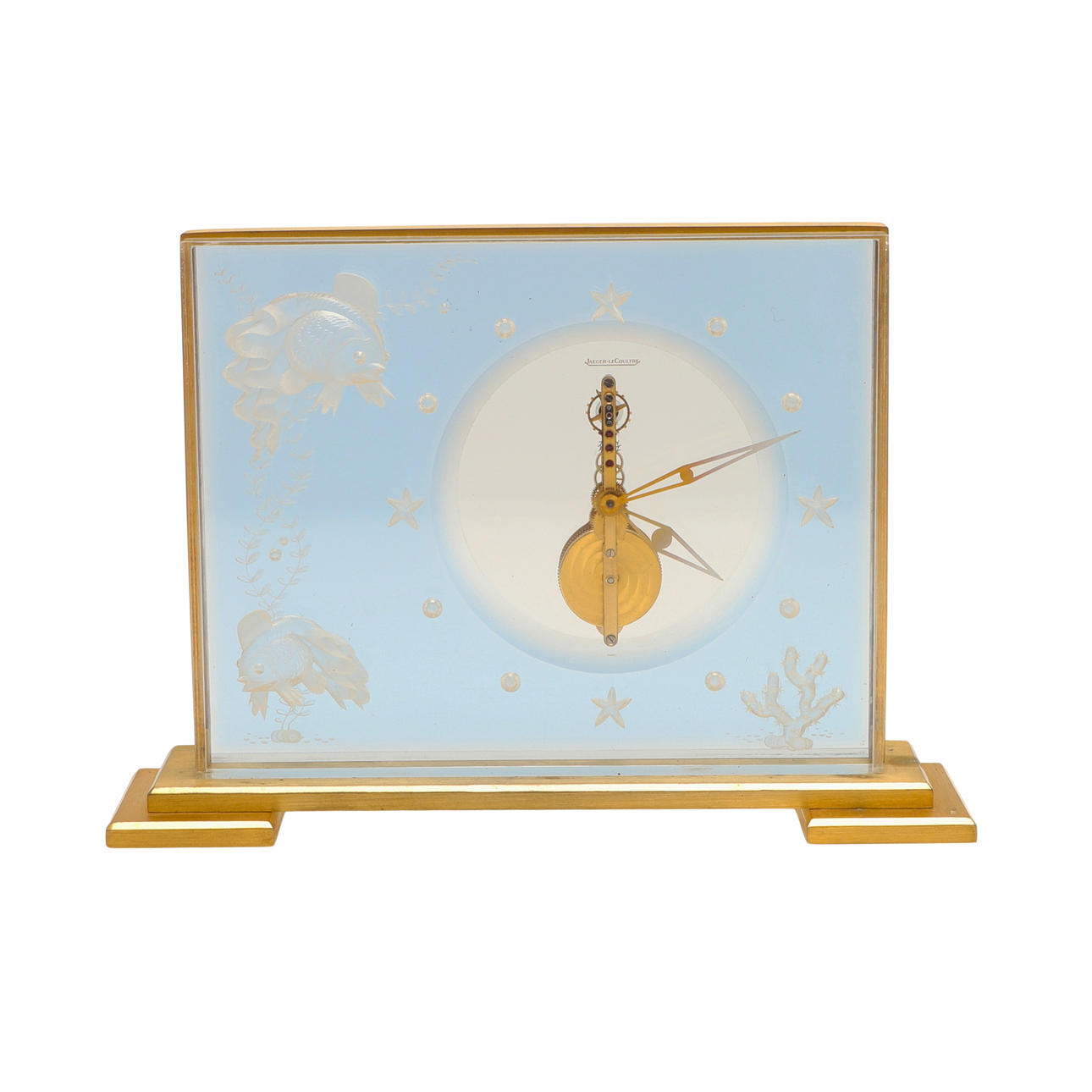 JAEGER LE COUTRE - AQUARIUM 'MARINA' MANTLE CLOCK & CASE.