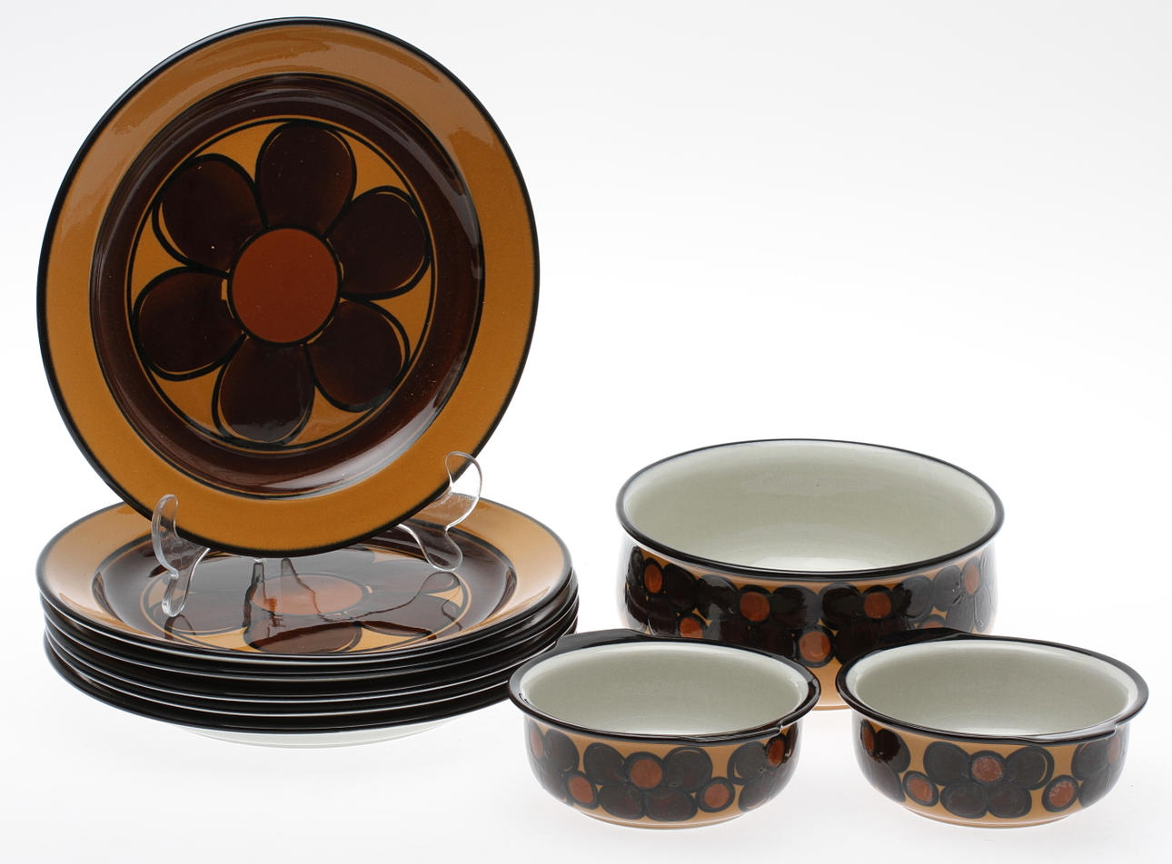 SERVISDELAR, 9 delar, keramik, Ateljé Arabia, Finland.