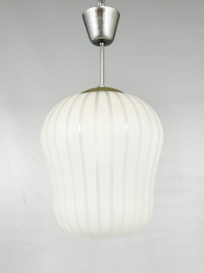 A Swedish Modern ceiling lamp, Orrefors, 1940s.