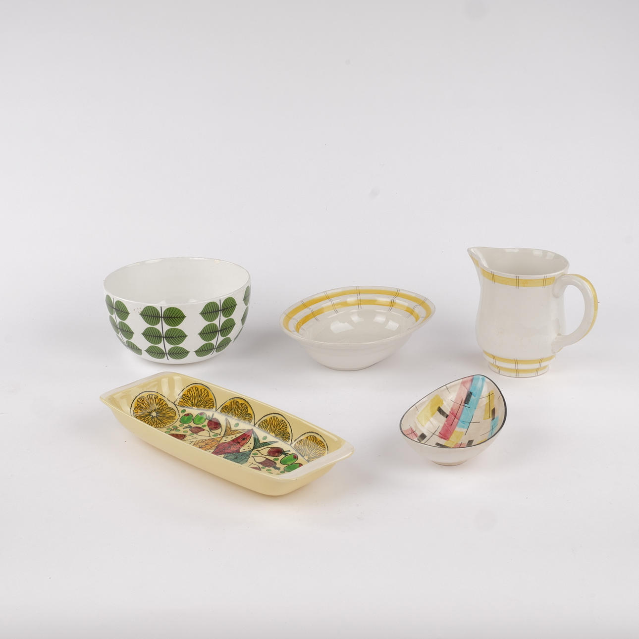 GESCHIRRTEILE, 5 Stück, blau „Berså“, Gustavsberg.