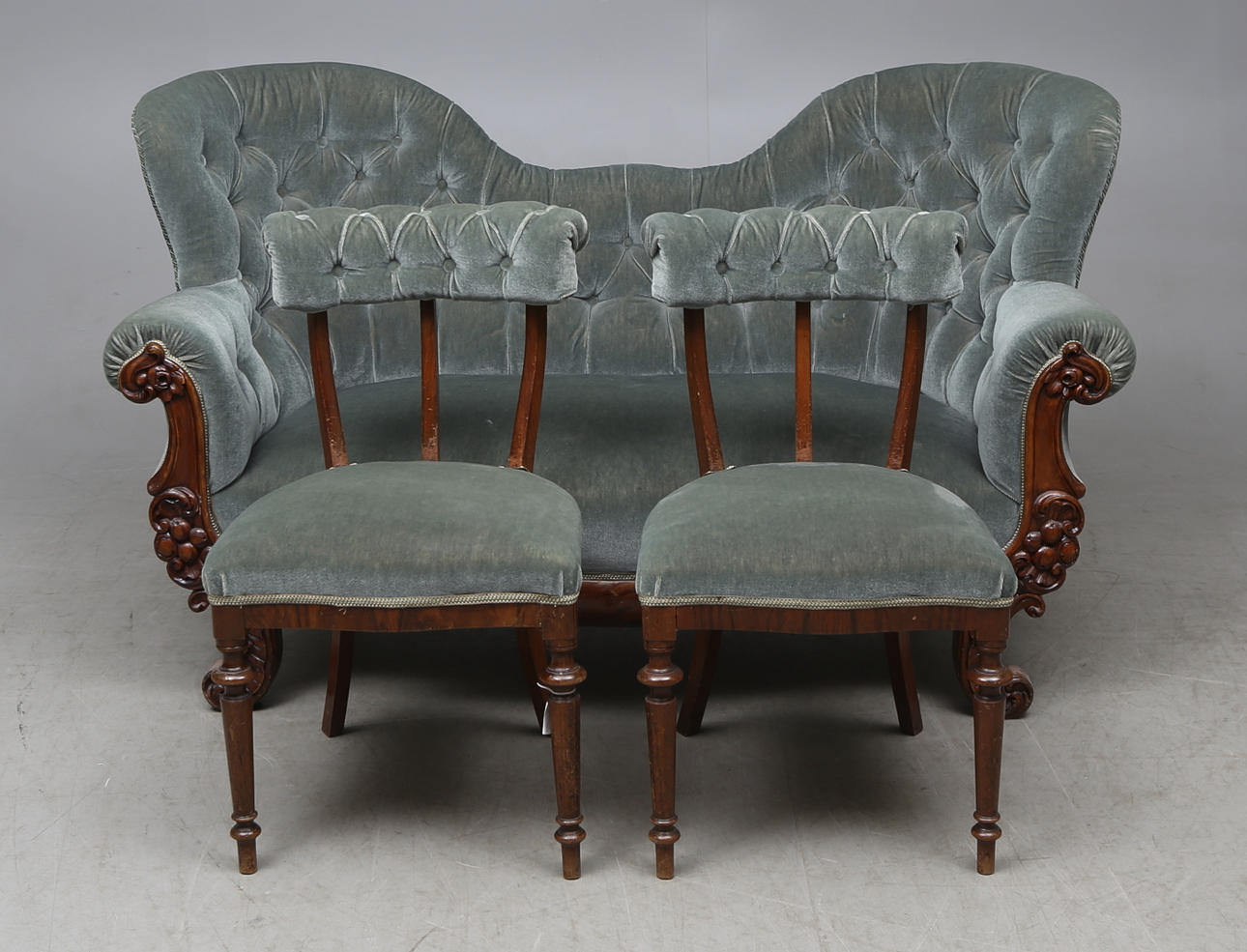 SALONGSGRUPP, 3 delar, nyrokoko, omkring 1900.