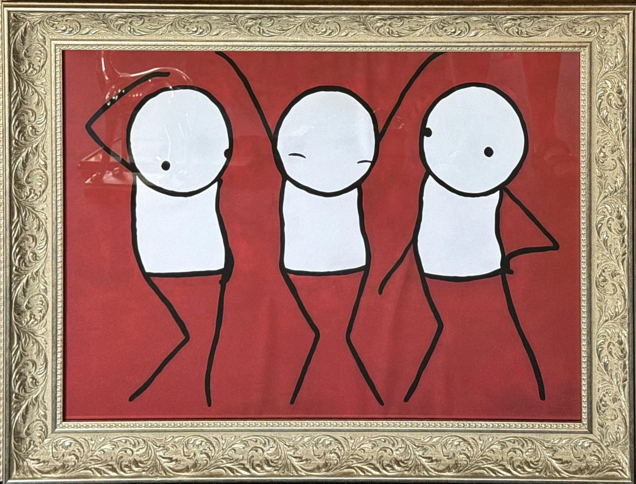 LARGE FRAMED CONTEMPORARY PRINT.