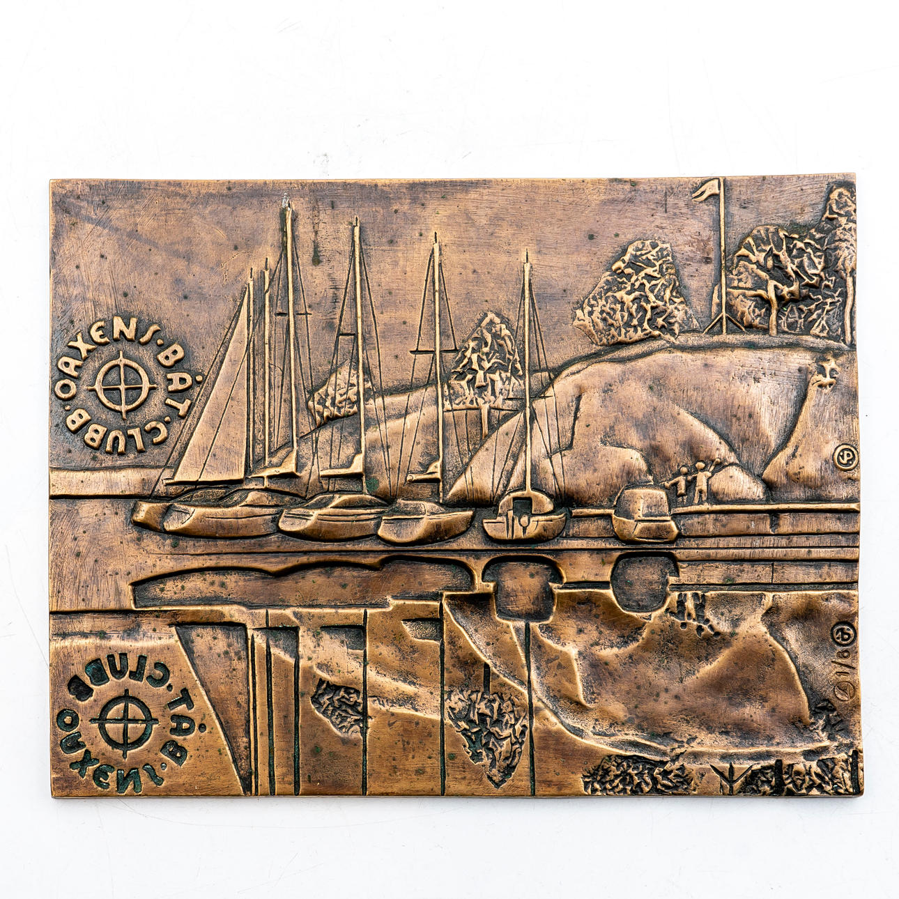 Ein Flachrelief, Bootsmotiv, Bronze. 20. Jahrhundert.