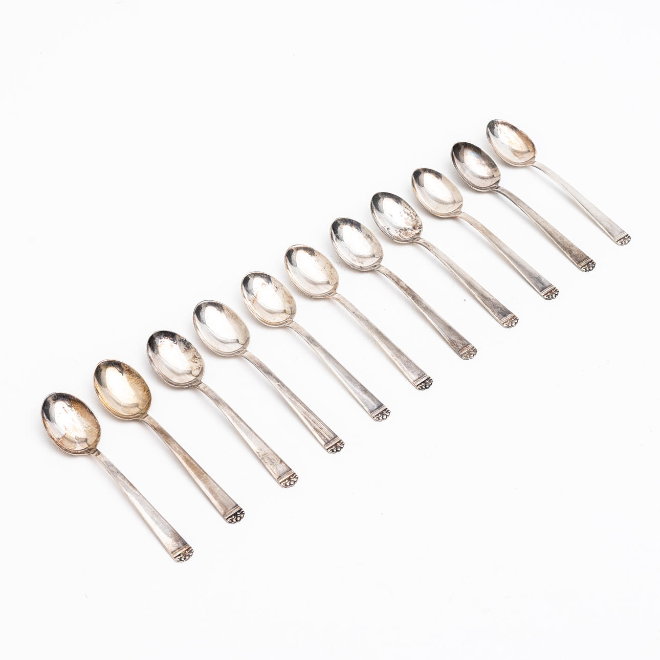 MAB kaffeskeer, 11 stk., sølv, Märsta, 1954.