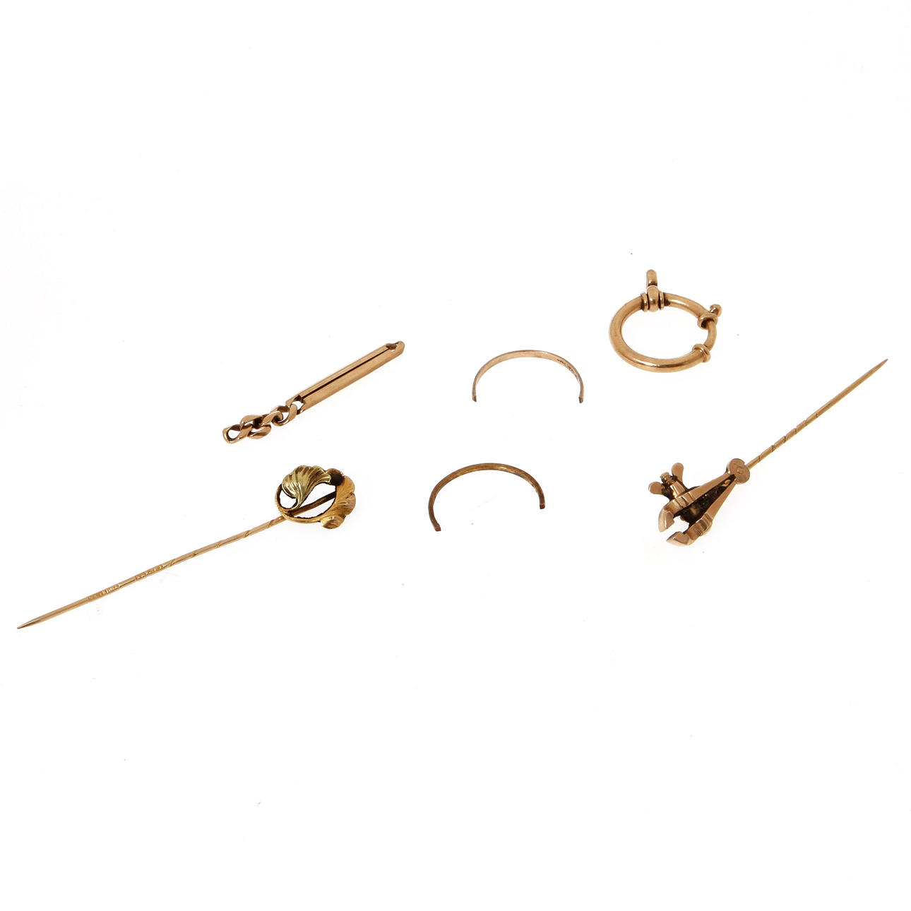 SMYCKEN, 5 delar, 18k guld, vikt 12,5 gram.