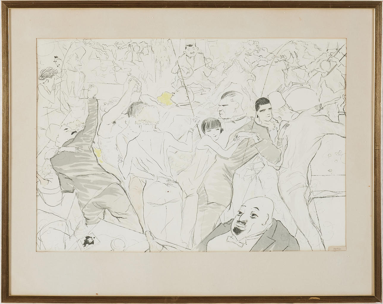 MARCEL VERTES (UNG 1895-1961). Dancing people, lithography.