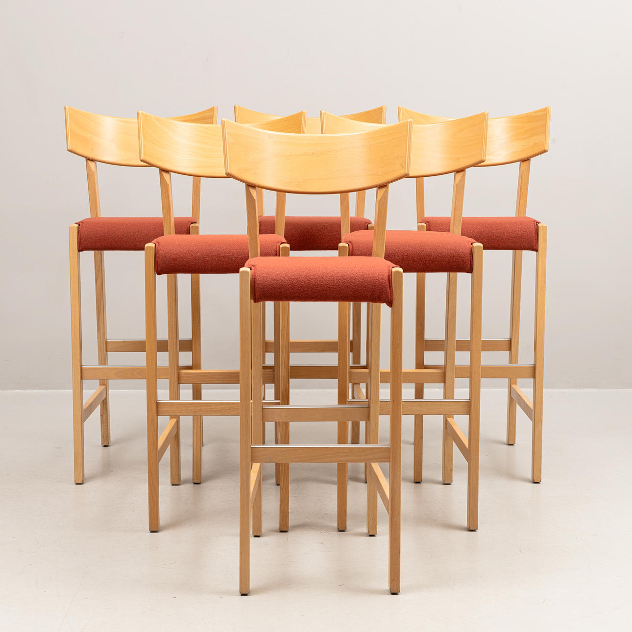 ÅKE AXELSSON. 6 pcs, Bar stools, Gärsnäs. 1990s.