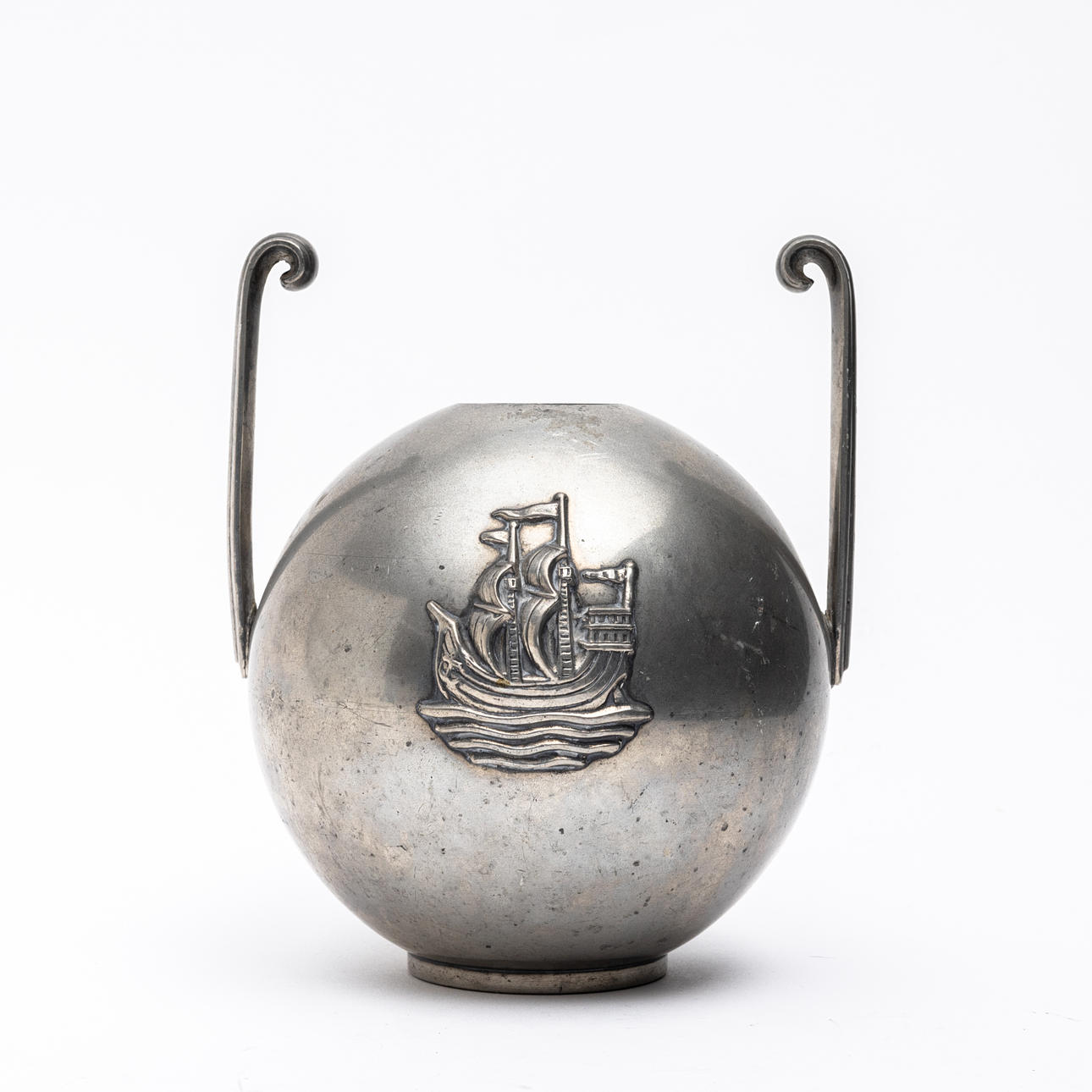 A vase by C.G Hallberg, pewter 1934.