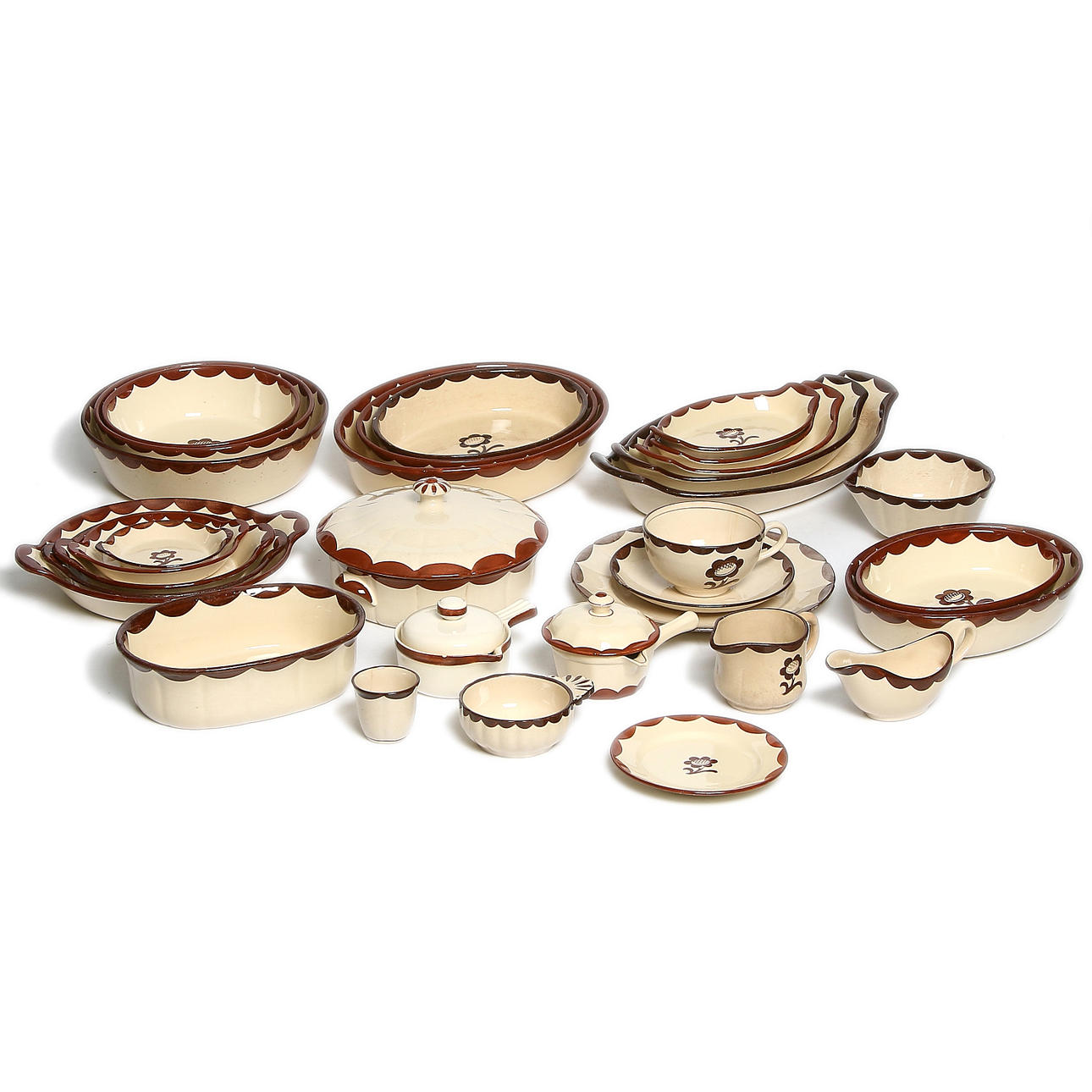 SERVISDELAR, 32 delar, stengods, "Pyro", Gustavsberg.