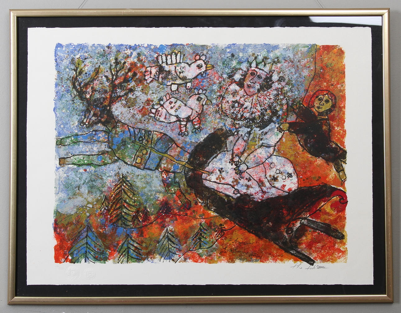 THEO TOBIASSE. "La Reine des Neiges". Färglitografi, signerad och numrerad 172/350.