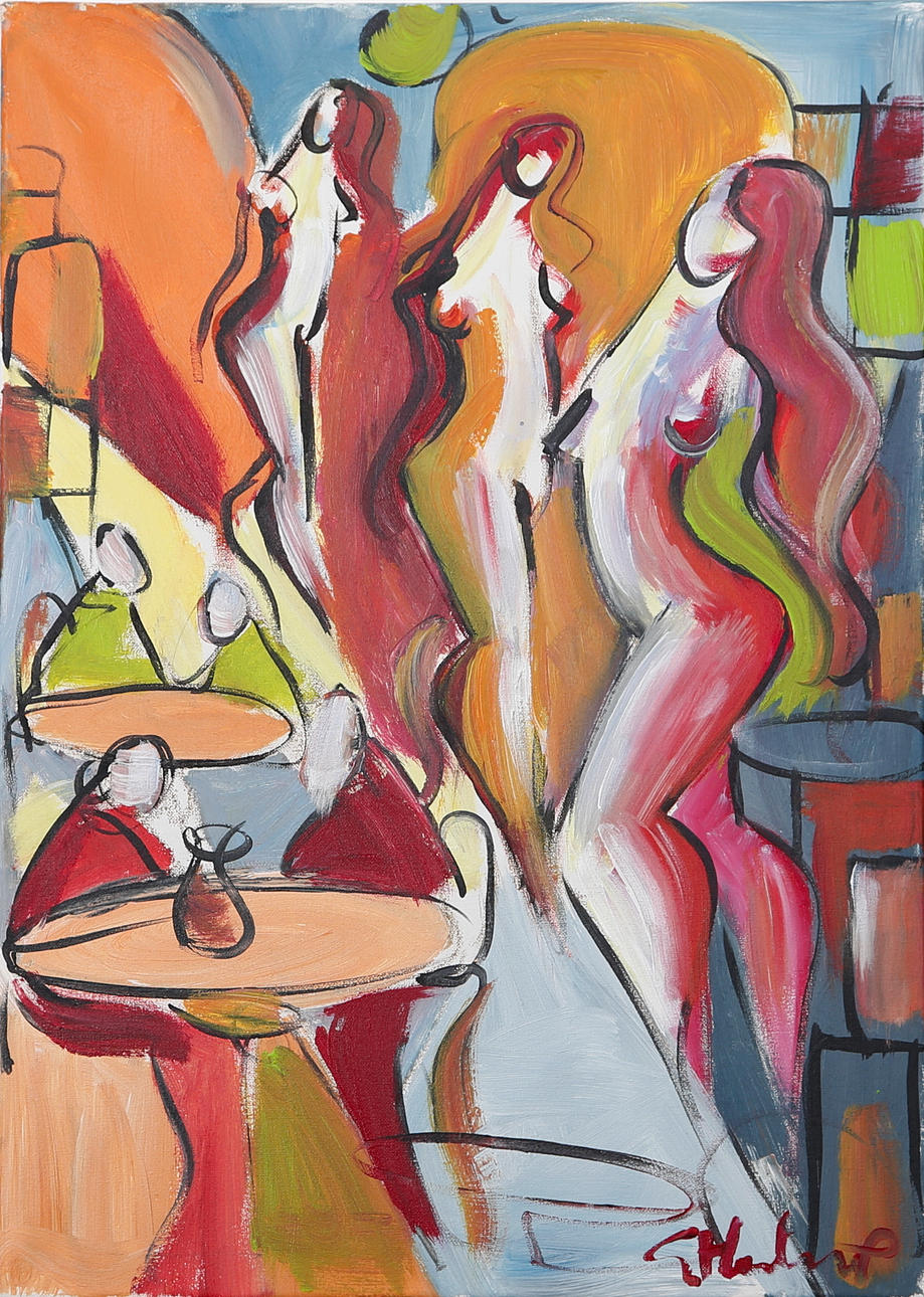 GÖRAN HAUSENKAMP. Akryl på duk, signerad G Hausenkamp. Tre modeller.