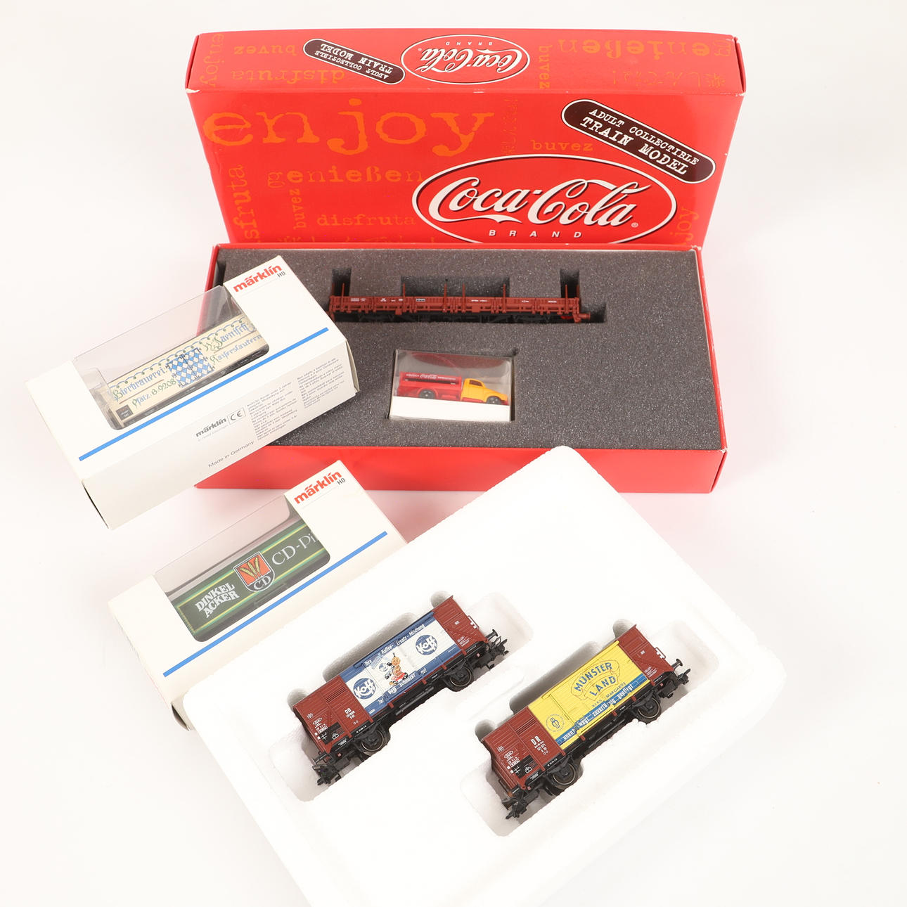 TOGVOGNE, 4 kasser, Märklin og Lemke.