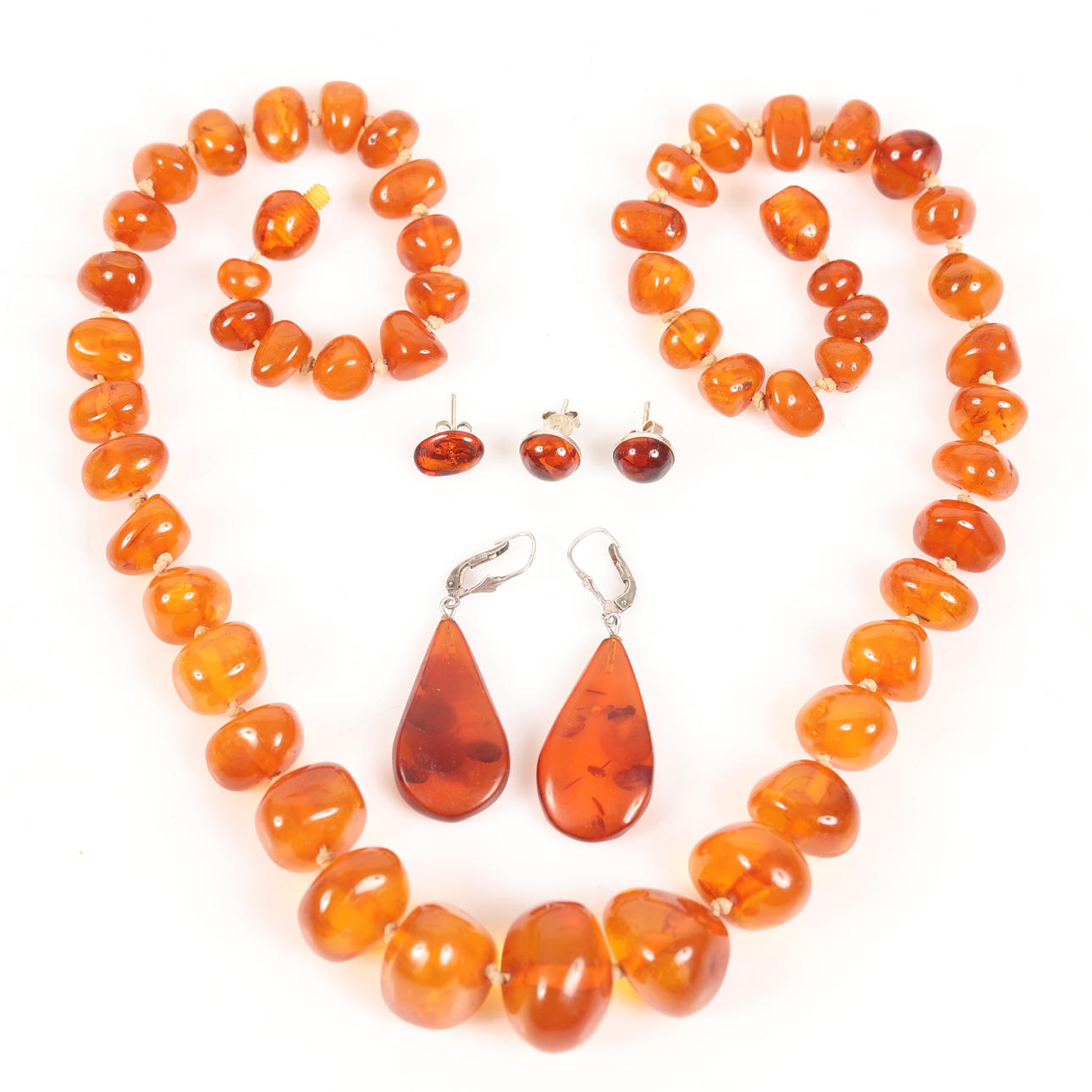 SCHMUCK, 3 Stück, Bernstein.