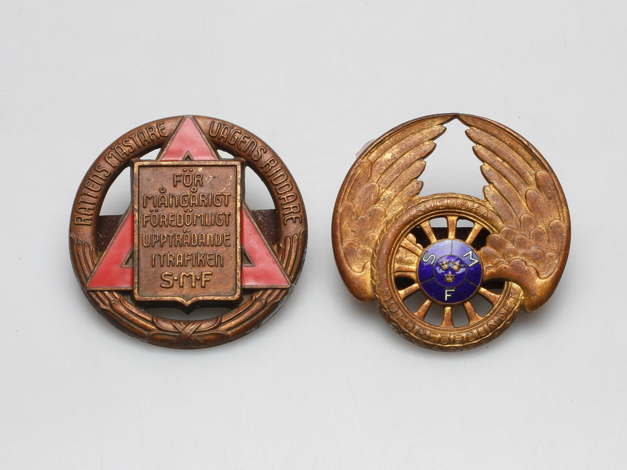 KYLARPRYDNADER, 2 st, metall. Svenska Motorförbundet. 1900-talets första hälft.