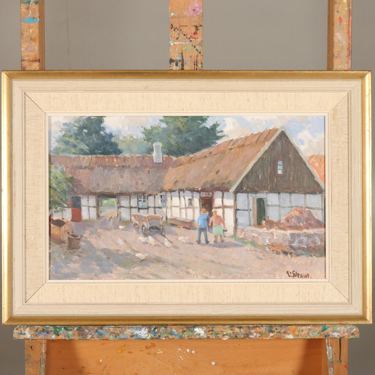 ESKIL SKANS. OIL ON PANEL, signed.