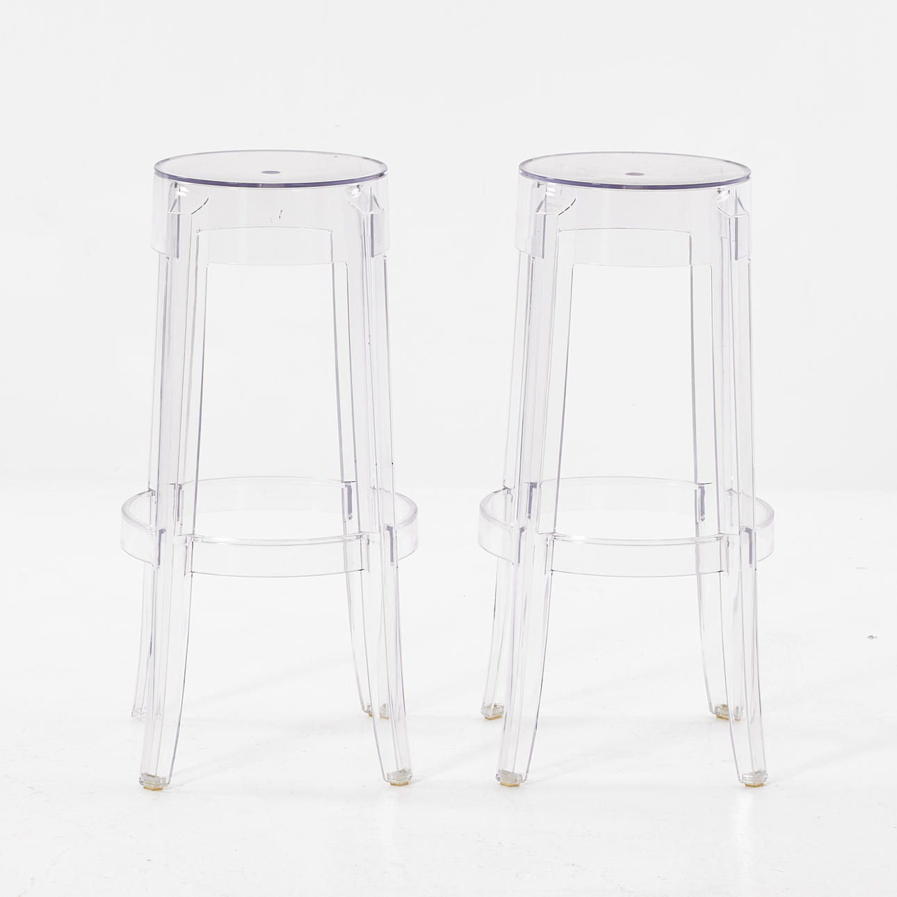 PHILIPPE STARCK. A pair of “Ghost” polycarbonate pallets, Crystal, for Kartell.