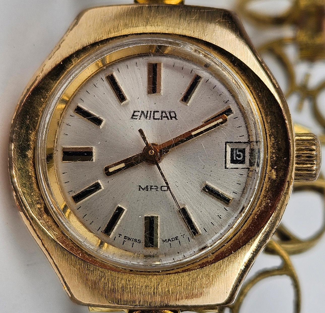 WRISTWATCH, steel, Enicar MRO.