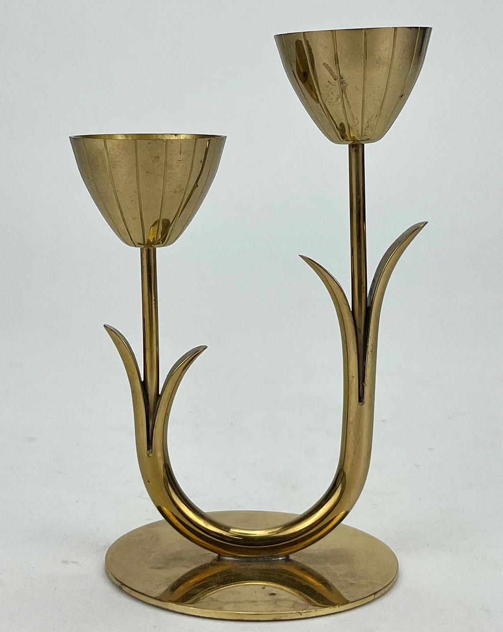 GUNNAR ANDER. Ljusstake, mässing, Ystad metall.