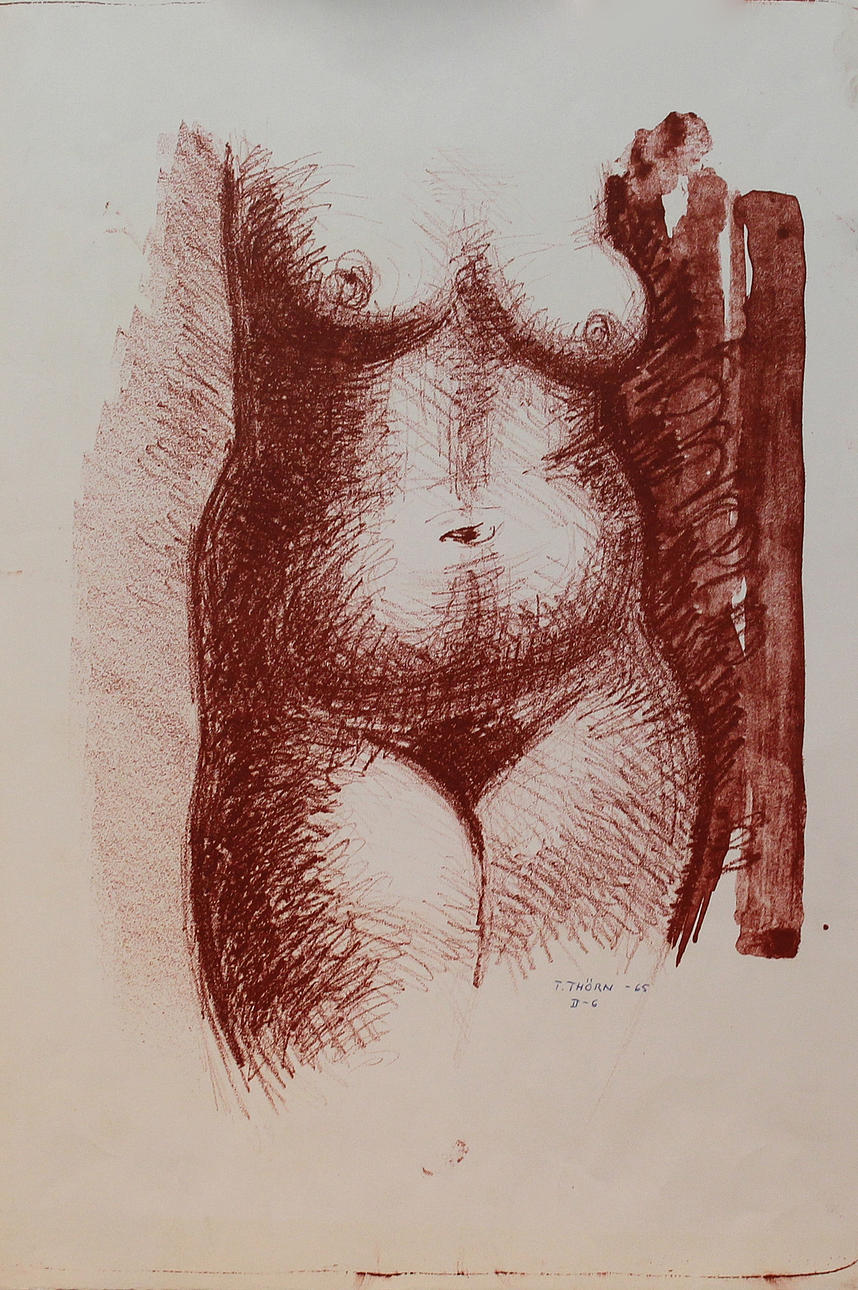 THURE THÖRN. Modell. Litografi. Signerad T Thörn och daterad -65. II-6.