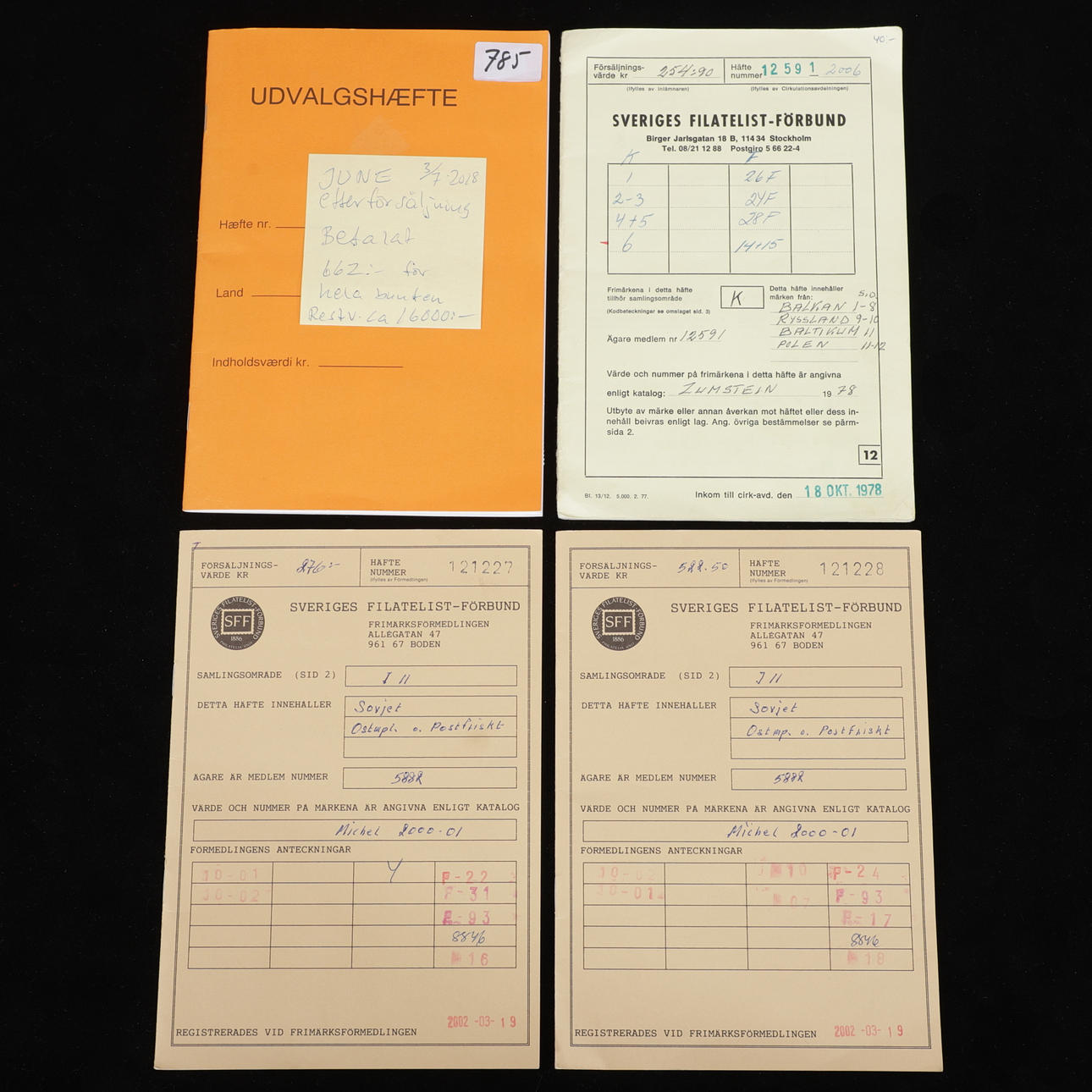 Postage stamps, Soviet Union, 18th/20th century.