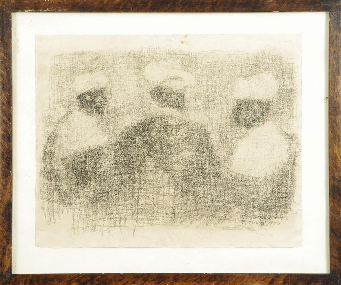 LENNART ROSENSOHN. Samtal, teckning, signerad Rosensohn.