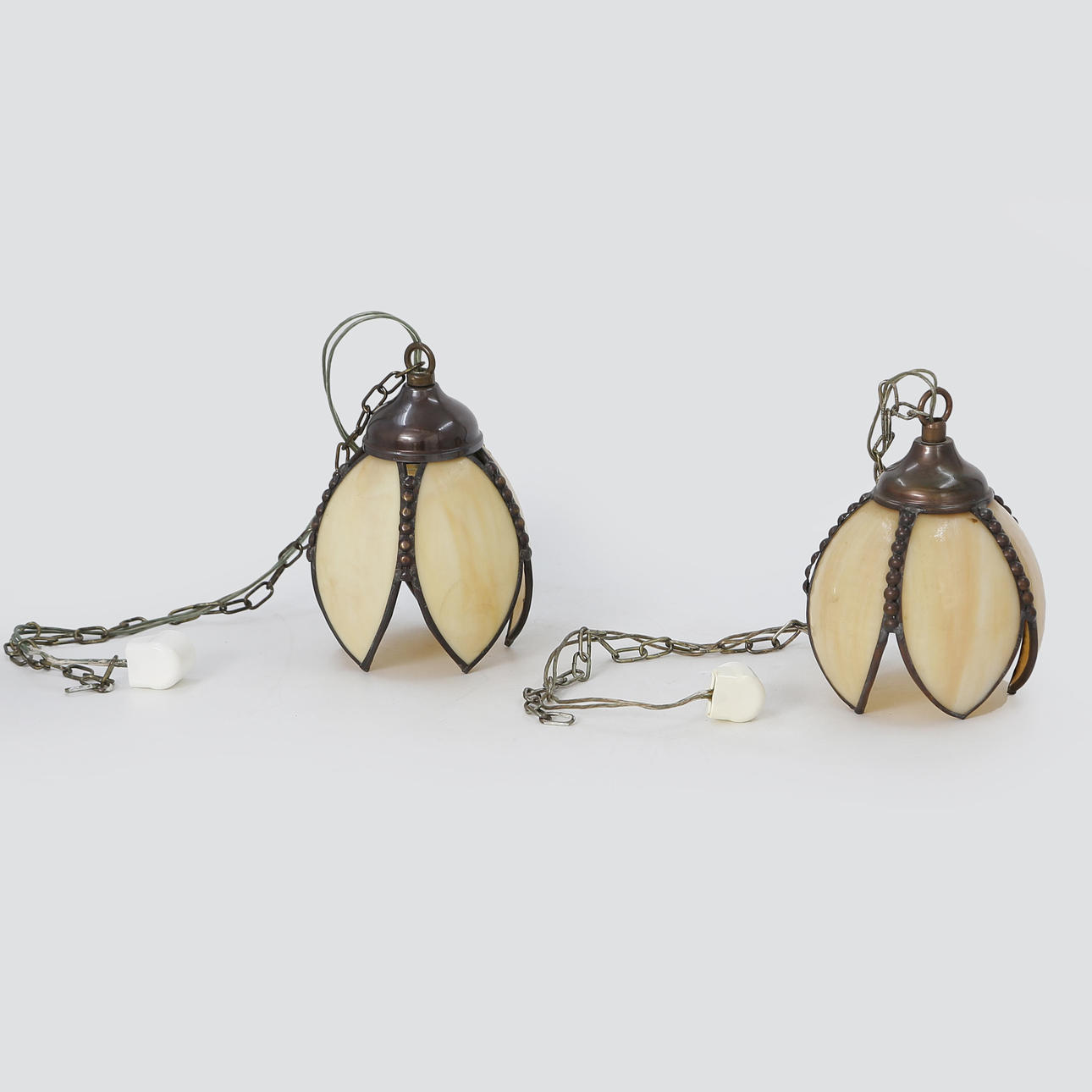 PAAR FENSTERLAMPEN, GLAS.