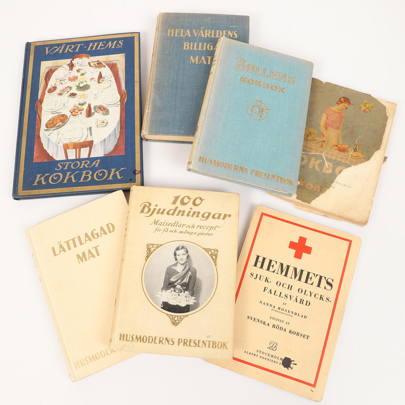 BÖCKER, 7 stycken mestadels kokböcker, 1930-tal.
