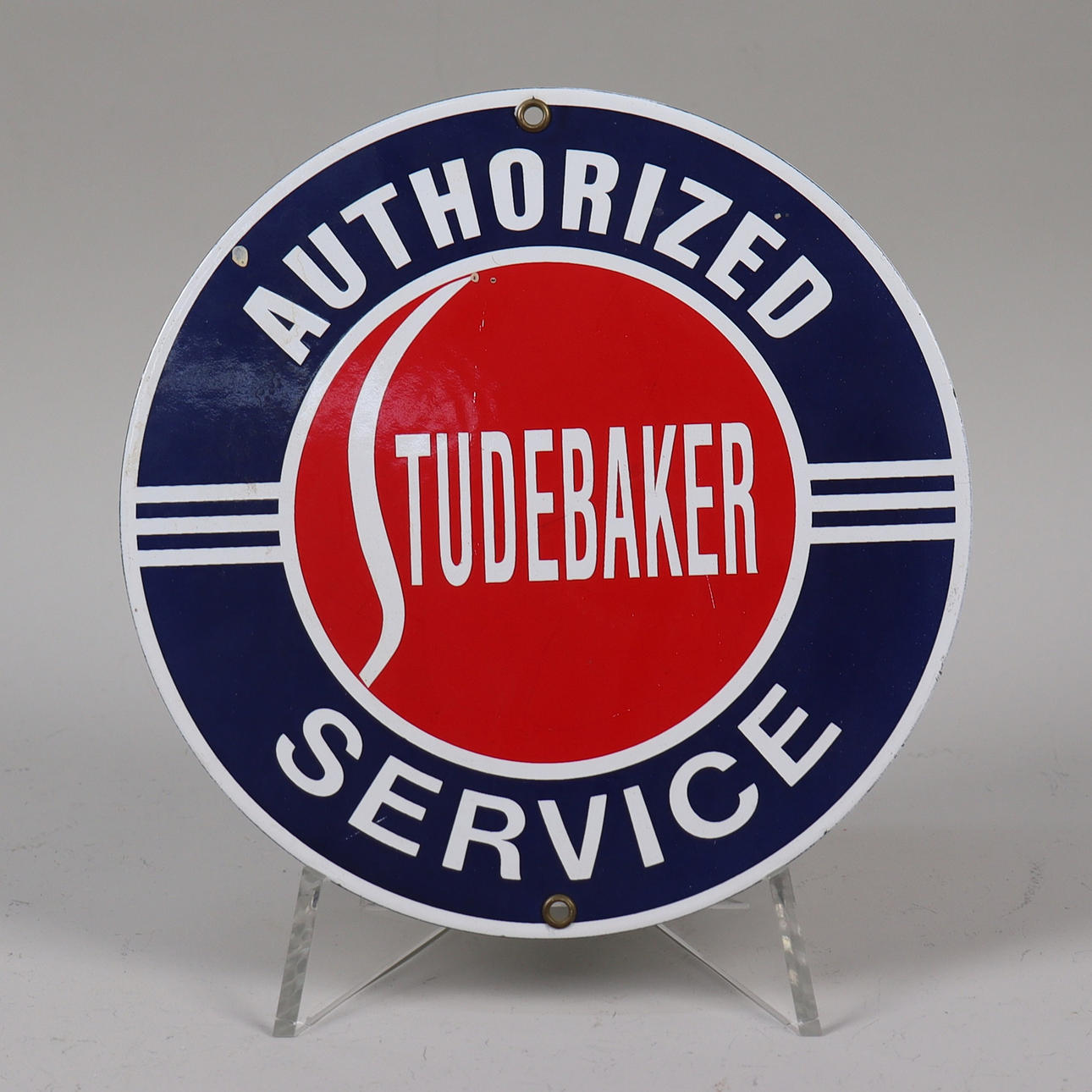 STUDEBAKER AUTHORIZED SERVICE, enamelled sign, 1950s.