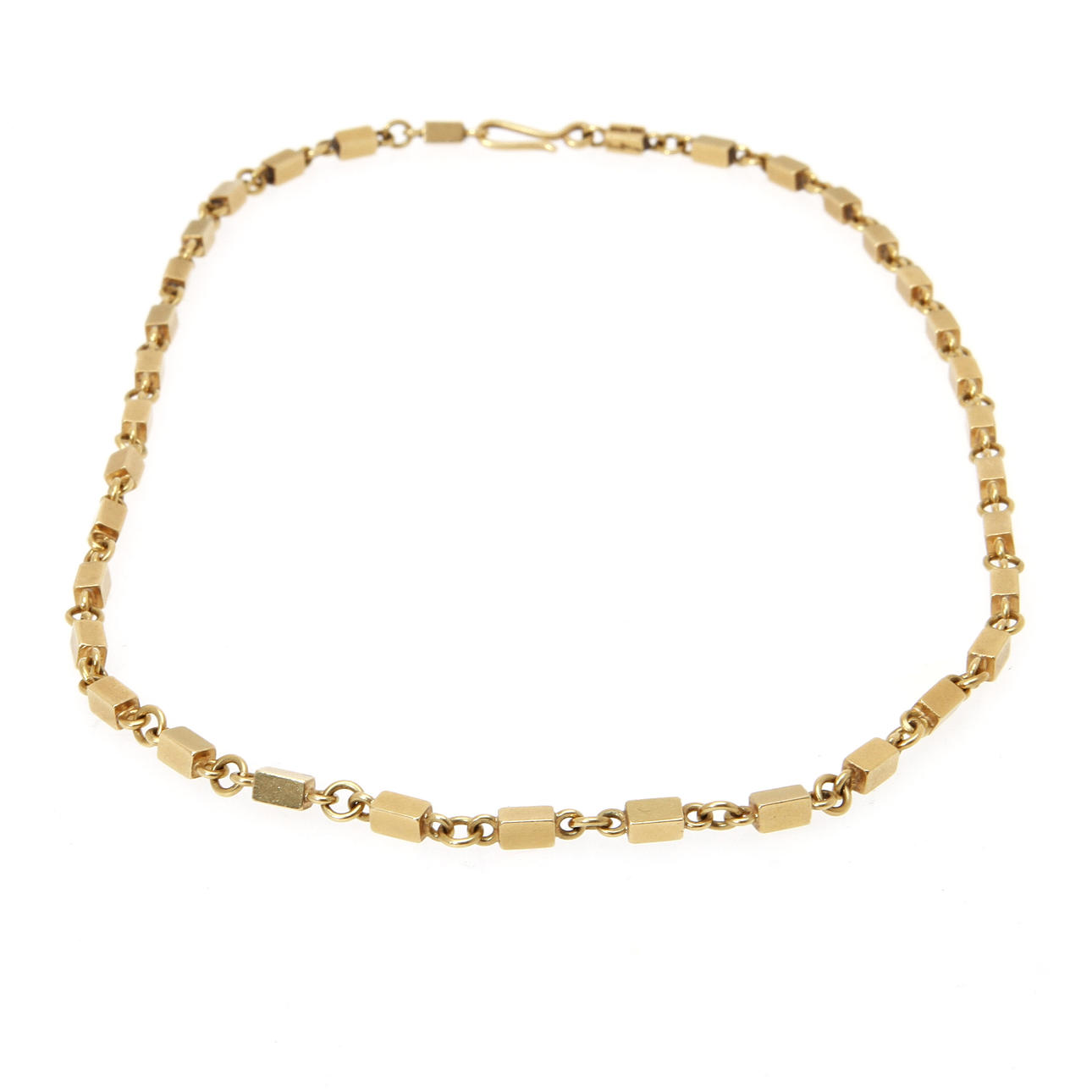 HALSBAND, stavlänk, 18K rödguld, Wiwen Nilsson, Lund, 1973. Vikt 33,4 g.