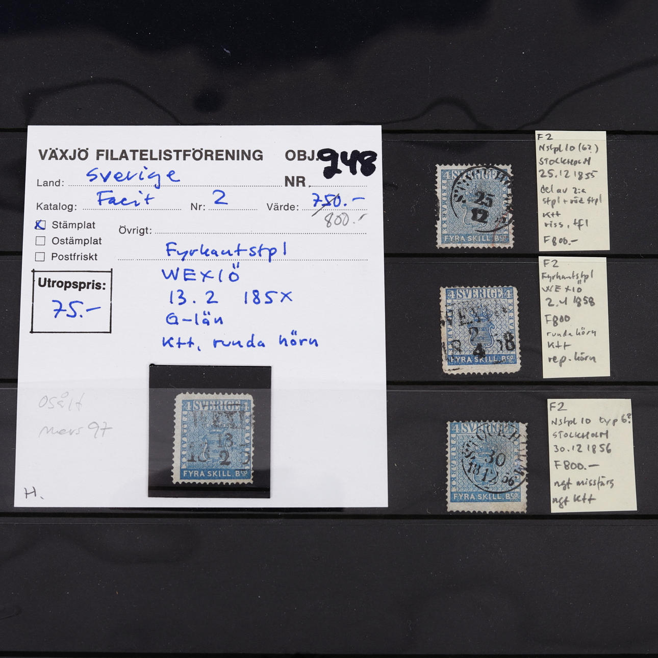 4 SKILLING BANCO, 4 st, 1850-tal.