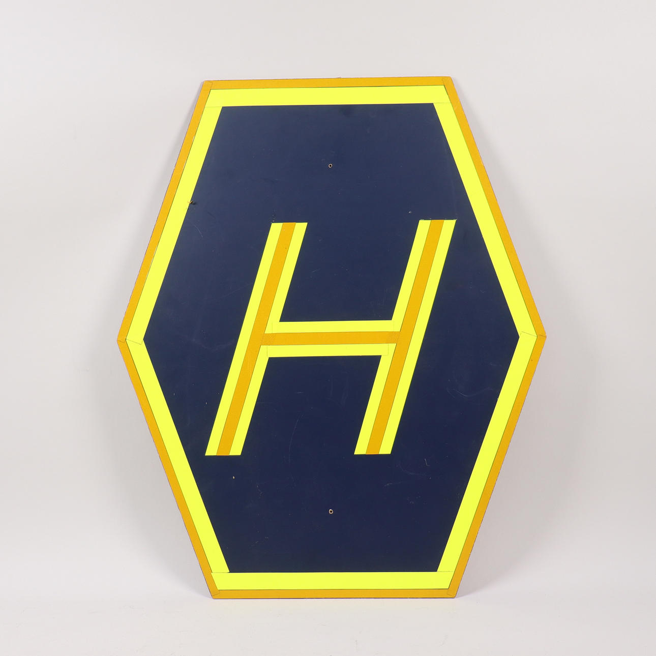 Sign for right-hand traffic, masonite, 1967.