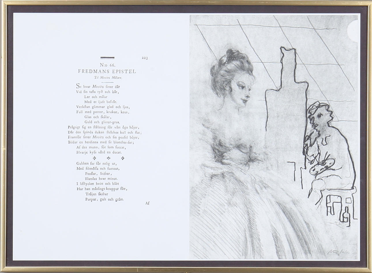 PETER DAHL. "Epistel nr 66" ur mappen Fredmans epistlar.