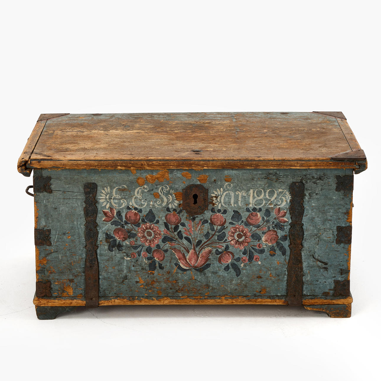 Kiste, allmoge, Sydsverige, dateret 1823.